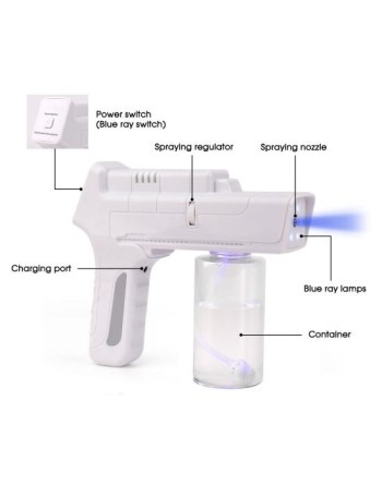 INTELLIGROW Rechargeable Blue Light Nanotechnology Cold-Spray Gun Atomizing Sprayer, Wireless Spray Machine 350 mL - [ Garden Se