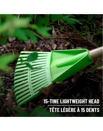GARANT FPSR15L Botanica Shrub Rake, Wood Handle with Cushioned Grip, 15 Tines - [ Garden Seeds, Seed2Go.ca] - FPSR15L - Gardenin