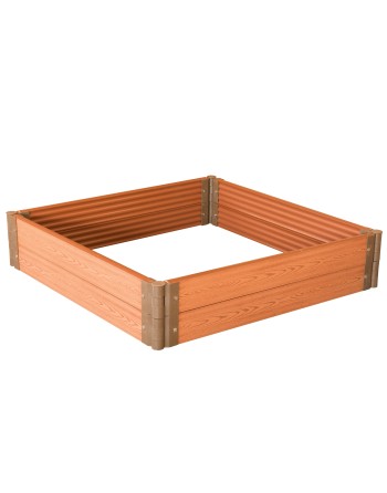 Wood- Look Raised Outdoor Garden Bed Flower Planter Box, Small, Set of 4 - 2