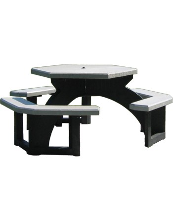 PLASTIC RECYCLING  Recycled Plastic Hexagon Picnic Tables, 78" L x 78" W, Cedar - [ Seed2Go.ca ] - [Seed Packets] - Outdoor Furn