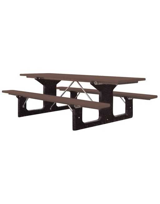 PLASTIC RECYCLING  Recycled Plastic Picnic Tables, 6' L x 61-1/2" W, Brown - [ Seed2Go.ca ] - [Seed Packets] - Outdoor Furniture