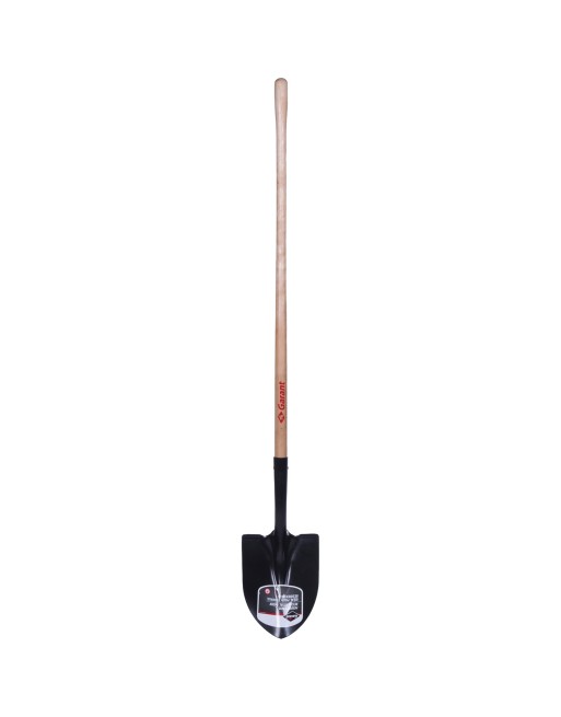 PRACTICA  Round Point Shovel, Tempered Steel Blade, Wood, Straight Handle Blade Size: 11-1/4 x 8-1/2" Handle Length: 46" - [ See