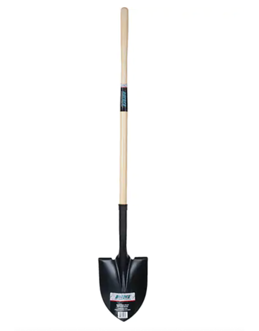 Round Point Shovel, Tempered Steel Blade, Hardwood, Straight Handle Blade Size: 11" x 8-1/2" Handle Length: 48" - 1