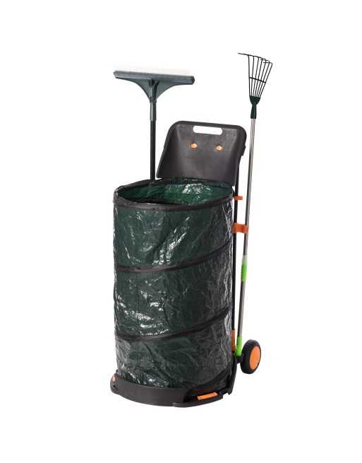 Green Garden Leaf Collector Caddy Tool Bag Holder with Hand - [ Seed2Go.ca ] - [Seed Packets] - Leaf Collector Bin