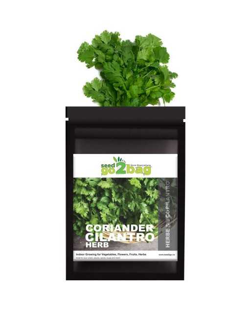 Garden Bag™, Black, Coriander/Cilantro - [ Shop Canadian Seeds Online ]  - Seed2Go Vegetable & Herb Garden Bag™ - 