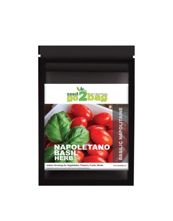 Garden Bag™, Black, Napolitano Basil - [ Shop Canadian Seeds Online ]  - Seed2Go Vegetable & Herb Garden Bag™ - 