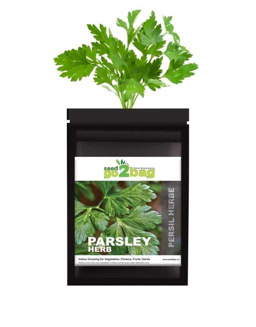 Garden Bag™, Black, Parsley - [ Shop Canadian Seeds Online ]  - Seed2Go Vegetable & Herb Garden Bag™ - 