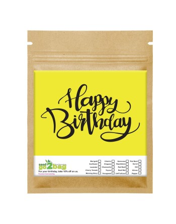 Garden Gift Bag™, Happy Birthday Buddy / Hunny / Sugar - [ Garden Seeds, Seed2Go.ca] - S2G-GB-LG-LUM - Seed2Go Large Garden Gift
