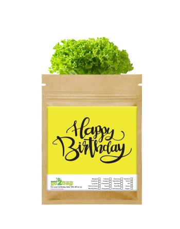 Garden Gift Bag™, Happy Birthday Buddy / Hunny / Sugar - [ Garden Seeds, Seed2Go.ca] - S2G-GB-LG-LUM - Seed2Go Large Garden Gift