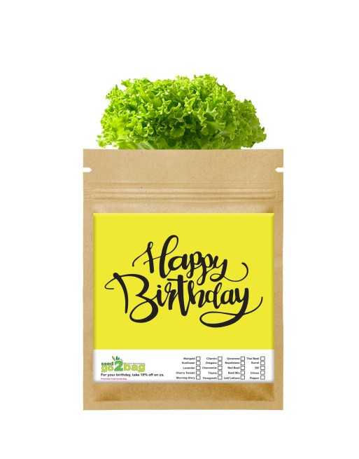 Garden Gift Bag™, Happy Birthday Buddy / Hunny / Sugar - [ Garden Seeds, Seed2Go.ca] - S2G-GB-LG-LUM - Seed2Go Large Garden Gift