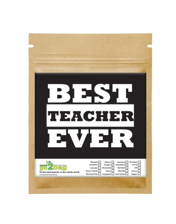 Garden Gift Bag™, Best Teacher Ever - [ Garden Seeds, Seed2Go.ca] - S2G-GB-LG-BESTTEACHER - Seed2Go Large Garden Gift Bag™