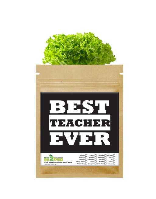 Garden Gift Bag™, Best Teacher Ever - [ Garden Seeds, Seed2Go.ca] - S2G-GB-LG-BESTTEACHER - Seed2Go Large Garden Gift Bag™
