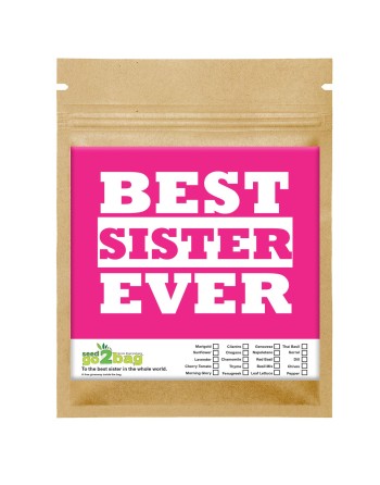 Garden Gift Bag™, Best Sister Ever - [ Garden Seeds, Seed2Go.ca] - S2G-GB-LG-BESTSIS - Seed2Go Large Garden Gift Bag™