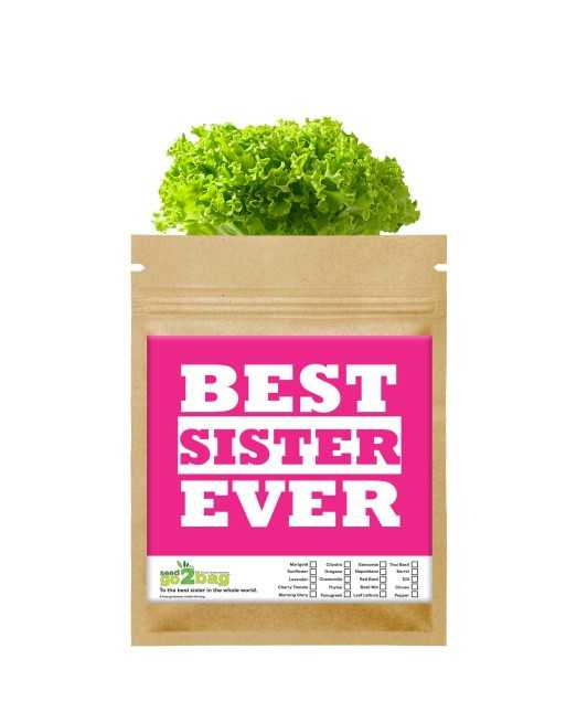 Garden Gift Bag™, Best Sister Ever - [ Garden Seeds, Seed2Go.ca] - S2G-GB-LG-BESTSIS - Seed2Go Large Garden Gift Bag™