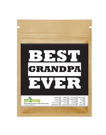 Garden Gift Bag™, Best Grandpa Ever - [ Garden Seeds, Seed2Go.ca] - S2G-GB-LG-BESTGPA - Seed2Go Large Garden Gift Bag™