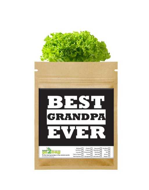 Garden Gift Bag™, Best Grandpa Ever - [ Garden Seeds, Seed2Go.ca] - S2G-GB-LG-BESTGPA - Seed2Go Large Garden Gift Bag™