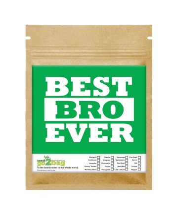 Garden Gift Bag™, Best Brother Ever - [ Garden Seeds, Seed2Go.ca] - S2G-GB-LG-BESTBRO - Seed2Go Large Garden Gift Bag™