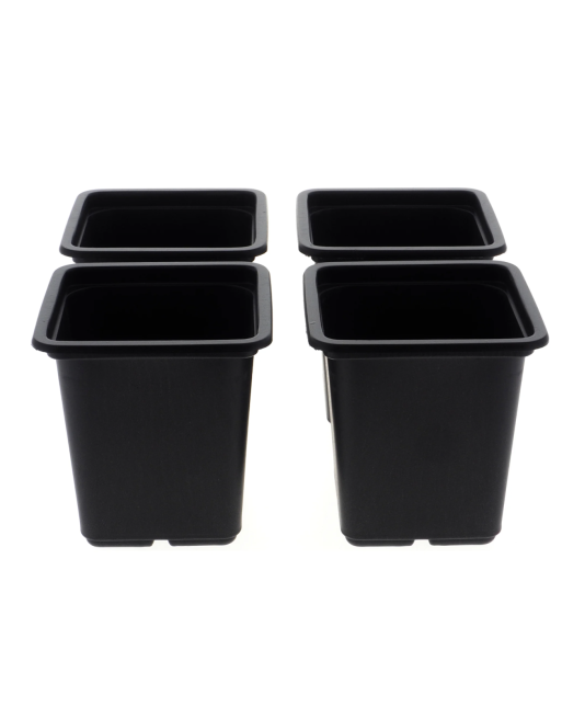 INTELLIGROW Small Plant Pots, Plastic HDPE, Seed Starters, 3" x 3" x 3" - Case of 15 - [ Garden Seeds, Seed2Go.ca] - IT-3X3X4POT