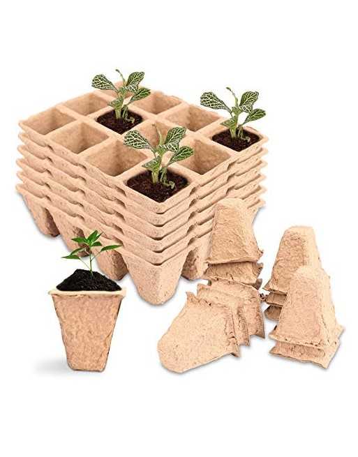 Seed2Go, 12 Hole Cardboard Seed Starter Trays, Set of 4, 6" x 5" x 2" - [ Garden Seeds, Seed2Go.ca] -  - Seed Starters