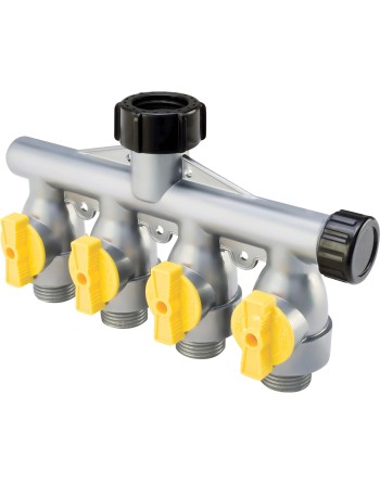 MELNOR 347-6 HiFlo™ Metal 4-Way Hose Valves No. of Shut-Off Valves: 4 - [ Shop Canadian Seeds Online ]  - Melnor - 