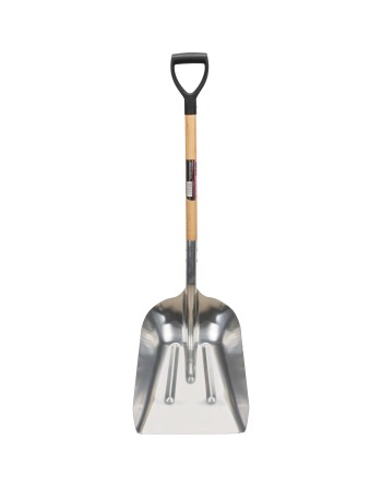 SCOOP SHOVEL WITH ALUMINUM BLADE & WOOD HANDLE 46-5/8"