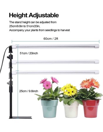 INTELLIGROW T8 LED Grow Light Bar with Stand, 2ft - [ Seed2Go.ca ] - [Seed Packets] - Seed Starters - 