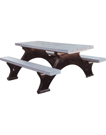 PLASTIC RECYCLING  Recycled Plastic Picnic Tables, 6' L x 62-1/4" W, Brown - [ Seed2Go.ca ] - [Seed Packets] - Outdoor Furniture