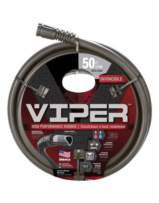 SWAN  Viper® High Performance Hose, Rubber, 5/8" dia. x 50' - [ Garden Seeds, Seed2Go.ca] - CELVP58050 - Hoses & Accessories