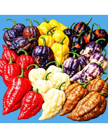Ghost Pepper Mix, Super Hot Pepper Seeds - [ Shop Canadian Seeds Online ]  - Ghost Pepper - 