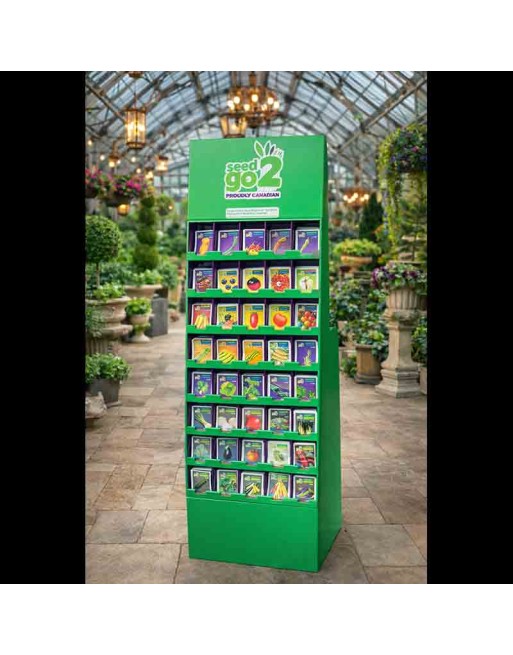 Retail Display of Garden Seeds, Vegetable, Herb, Fruit, 40 Varieties, 1000 Packets - [ Shop Canadian Seeds Online ]  - Retail PO